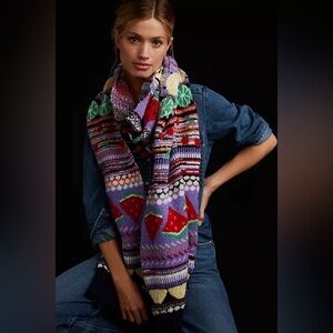 🆕 Anthropologie watermelon knitted scarf